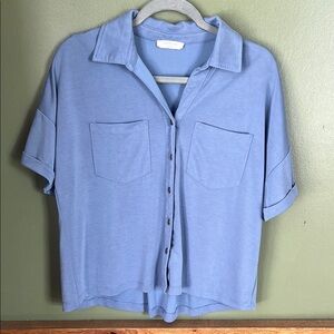 Stylish Light Blue Short Sleeve Top